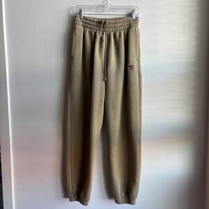 adidas Olive Green Track Pants with Maroon Trefoil